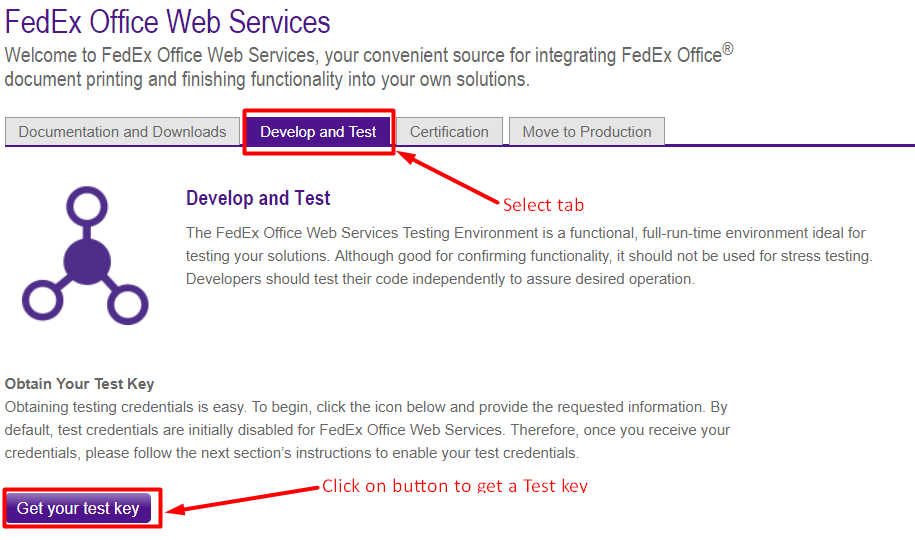 FedEX Test Key