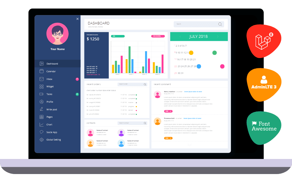 How to Integrate Laravel 8 with AdminLTE 3 and Font Awesome 5 using npm