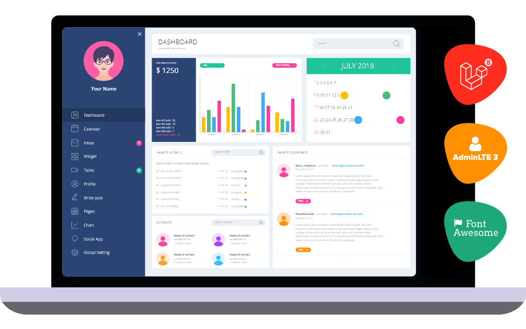 integrate laravel 8 with adminlte 3